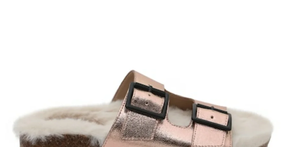 NWT Falon Slide Sandal Rose Gold Metallic Slip On Size Medium
